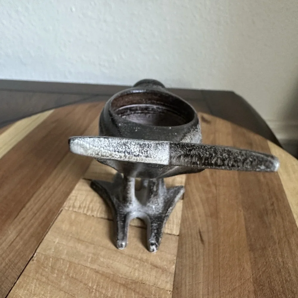 Vintage Pottery Barn Tea Light Bird Figurine Candle Holder 5.5 Inch Metal Rustic